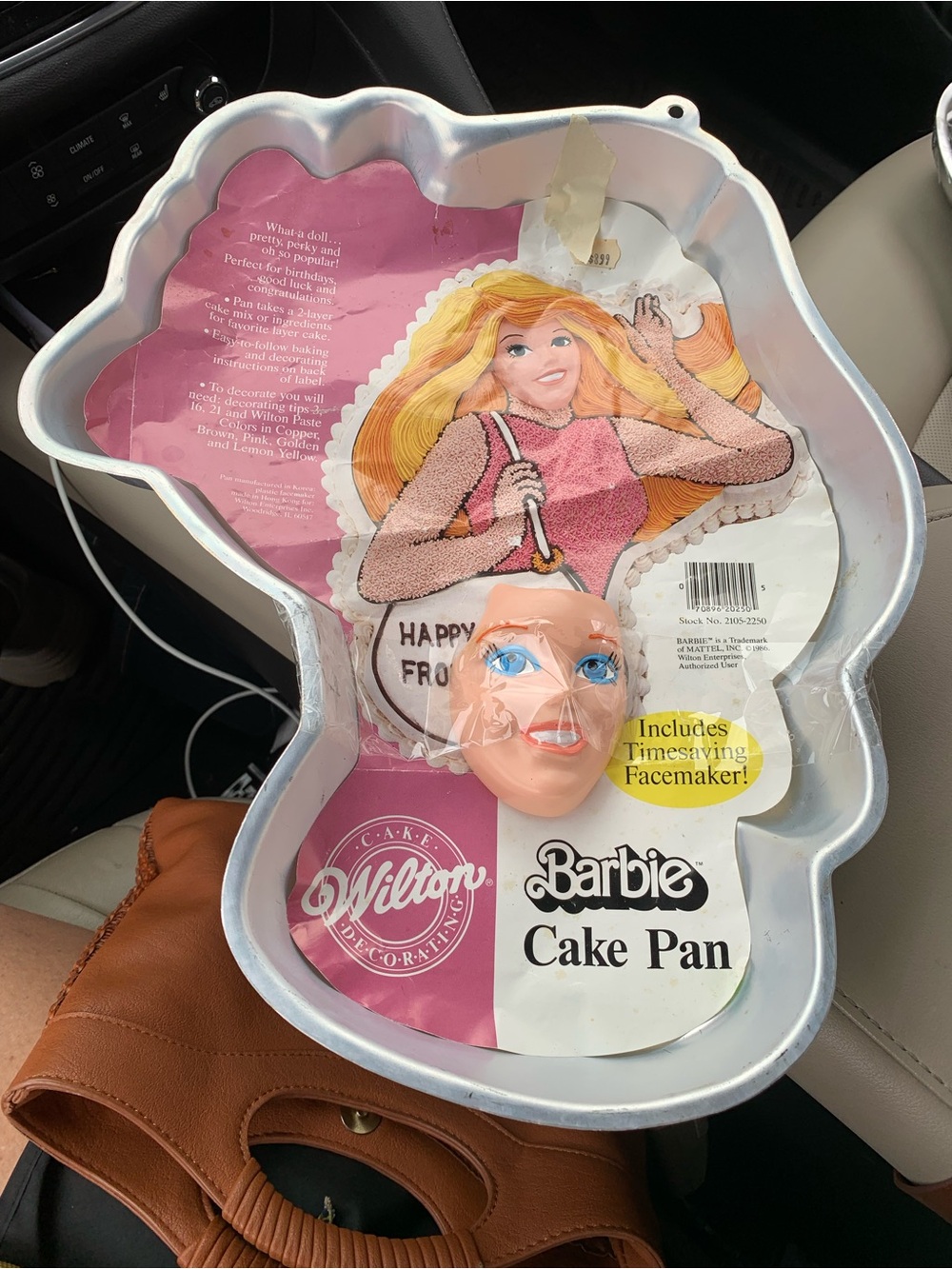 Vintage Mattel Barbie Cake Pan with Pink and Blonde Artwork